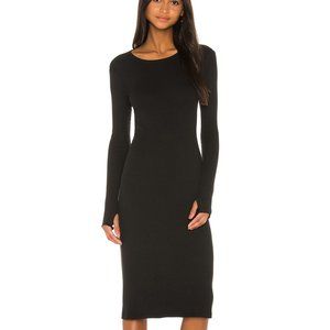 Enza Costa X REVOLVE Rib Midi Dress in Black NWOT